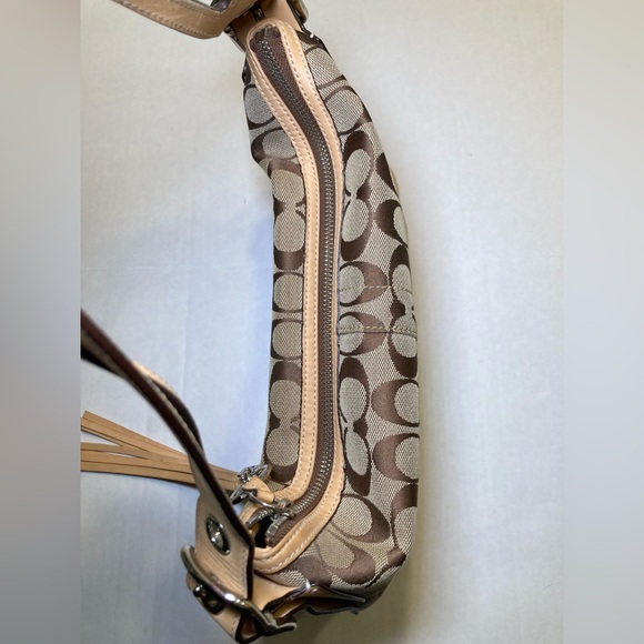 Coach 2005 Vintage Signature Canvas and Leather Handbag in Beige - Picture 6 of 15